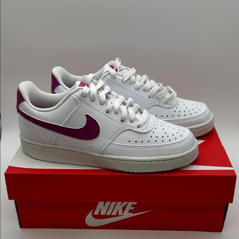 Nike Court Vision Lo NN White and cactus flower Athletic Shoes size 6